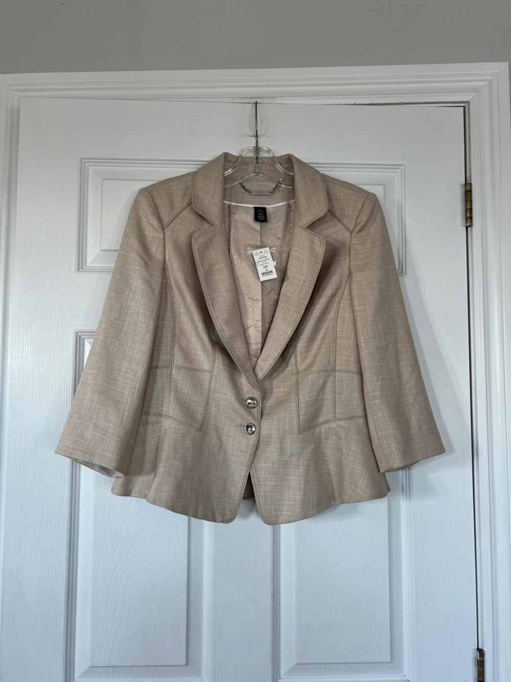 White House Black Market Beige Tailored Blazer
